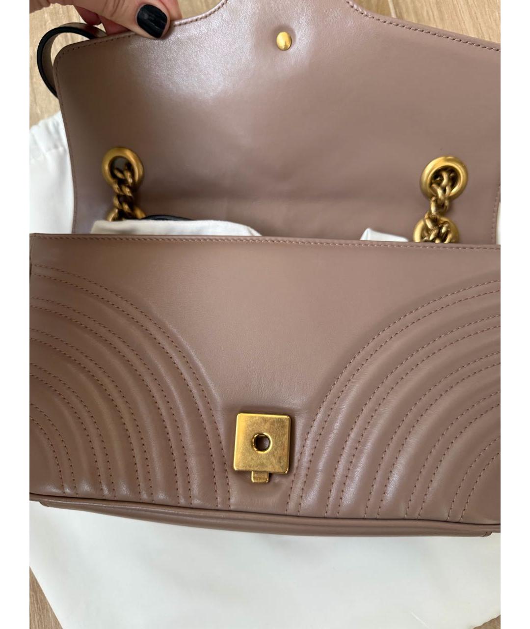 GUCCI Бежевая кожаная сумка через плечо, фото 2