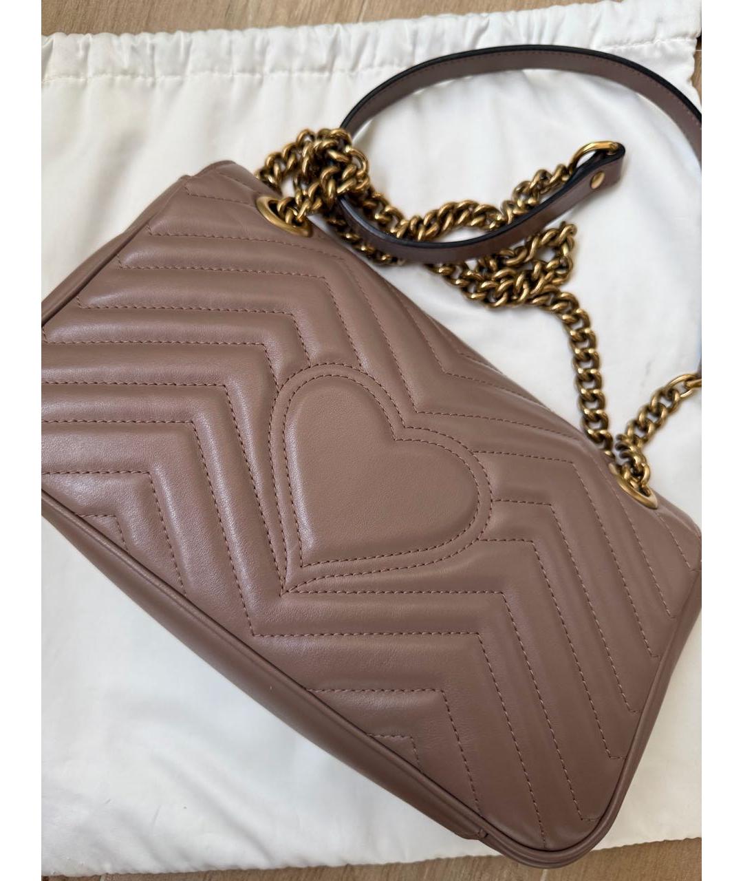 GUCCI Бежевая кожаная сумка через плечо, фото 4