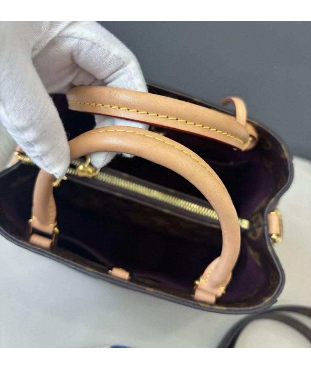 LOUIS VUITTON Коричневая канва сумка с короткими ручками, фото 6