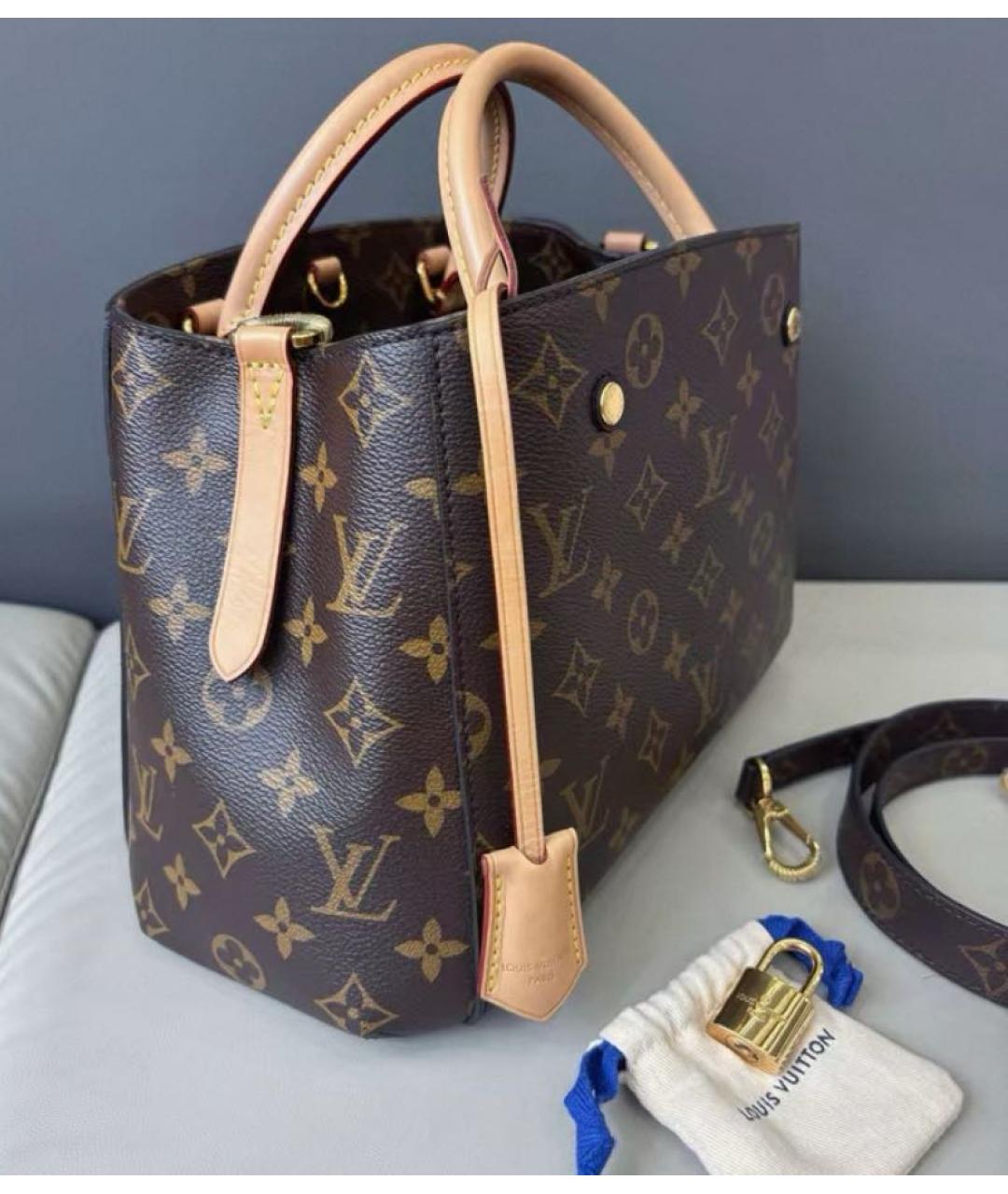 LOUIS VUITTON Коричневая канва сумка с короткими ручками, фото 2