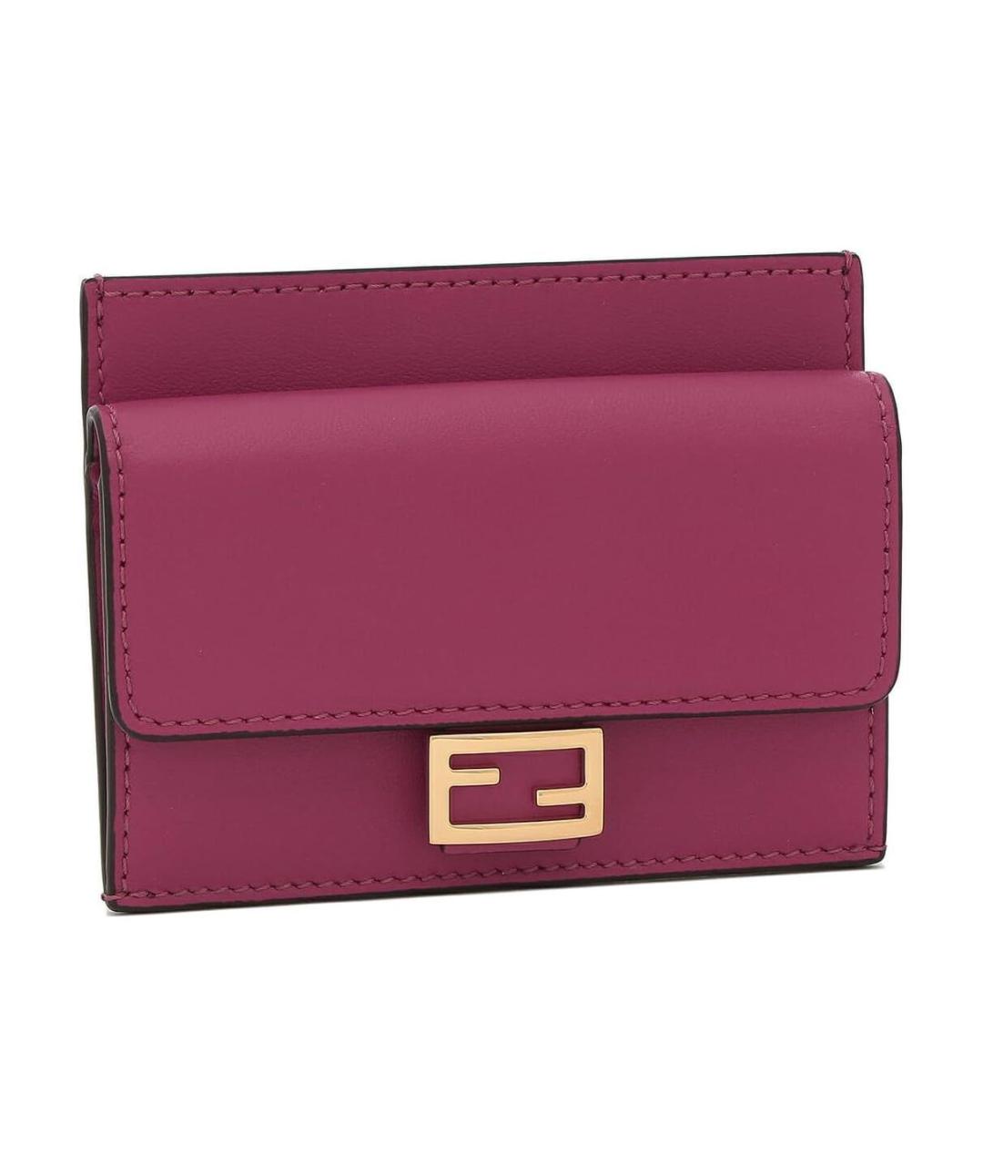 FENDI Розовый кожаный кардхолдер, фото 2