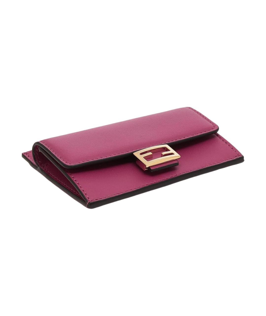 FENDI Розовый кожаный кардхолдер, фото 5