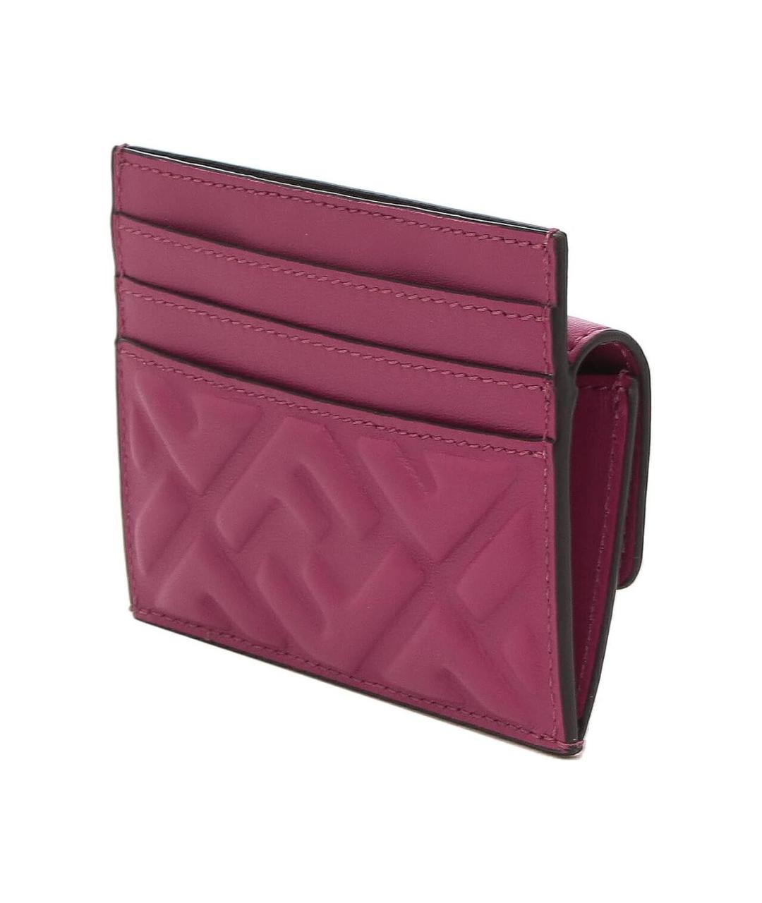 FENDI Розовый кожаный кардхолдер, фото 3