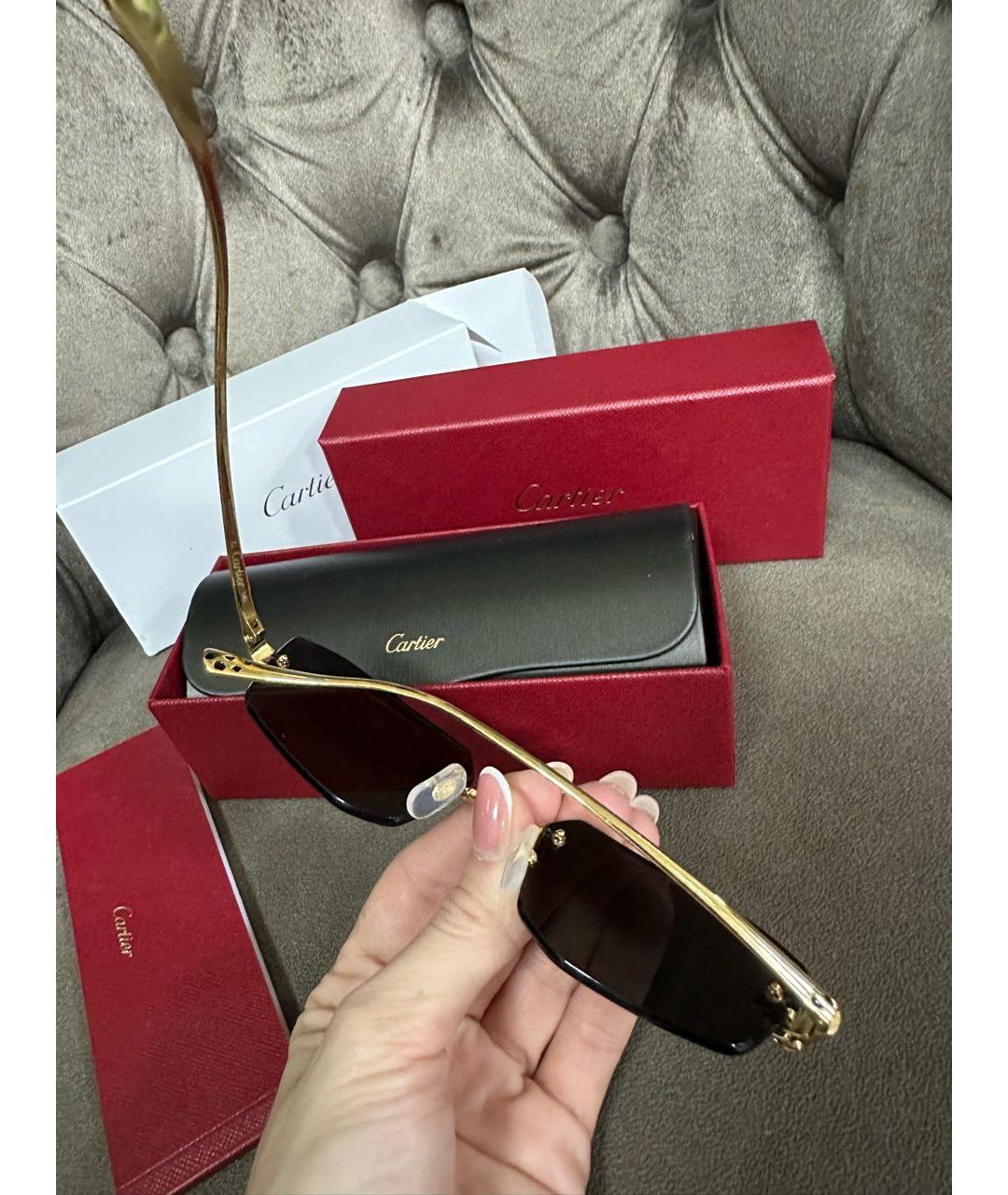 CARTIER Золотые металлические солнцезащитные очки, фото 5