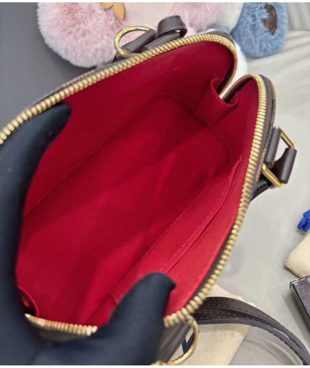 LOUIS VUITTON Коричневая канва сумка с короткими ручками, фото 8