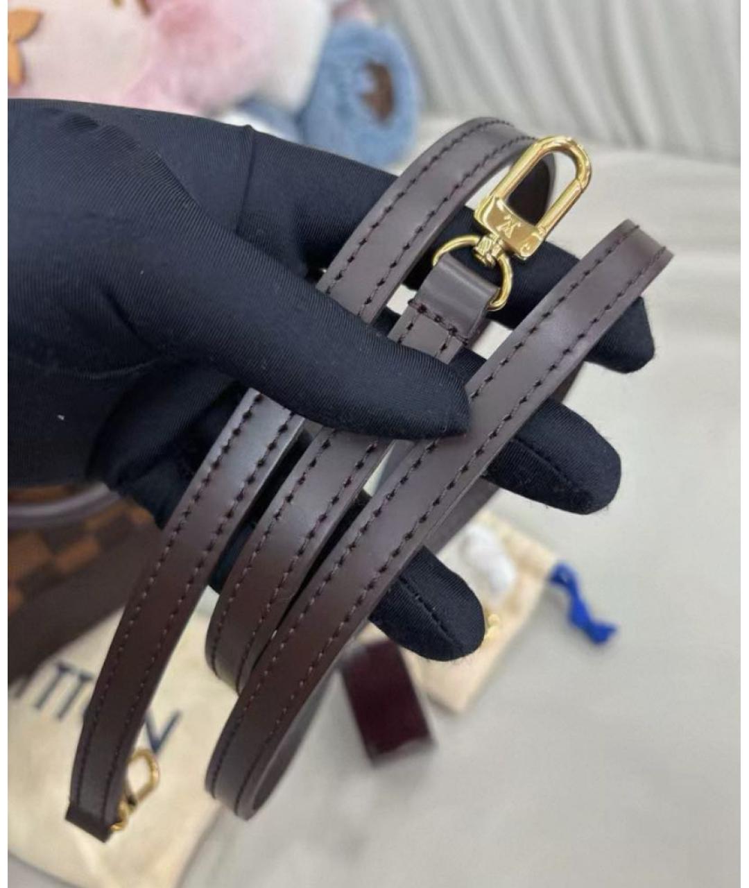 LOUIS VUITTON Коричневая канва сумка с короткими ручками, фото 6