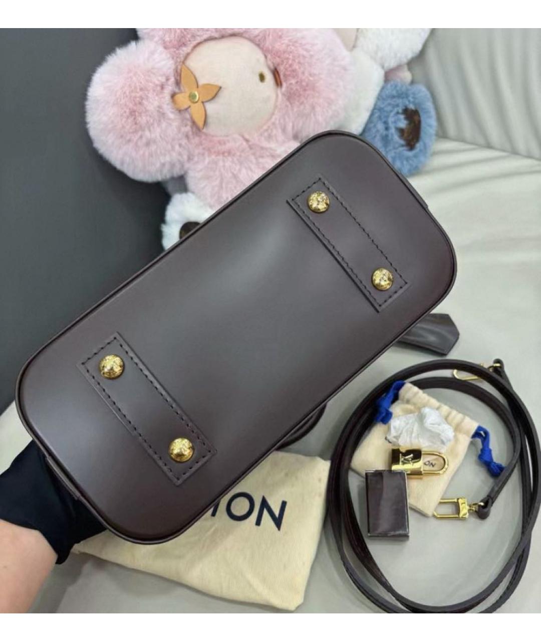 LOUIS VUITTON Коричневая канва сумка с короткими ручками, фото 4