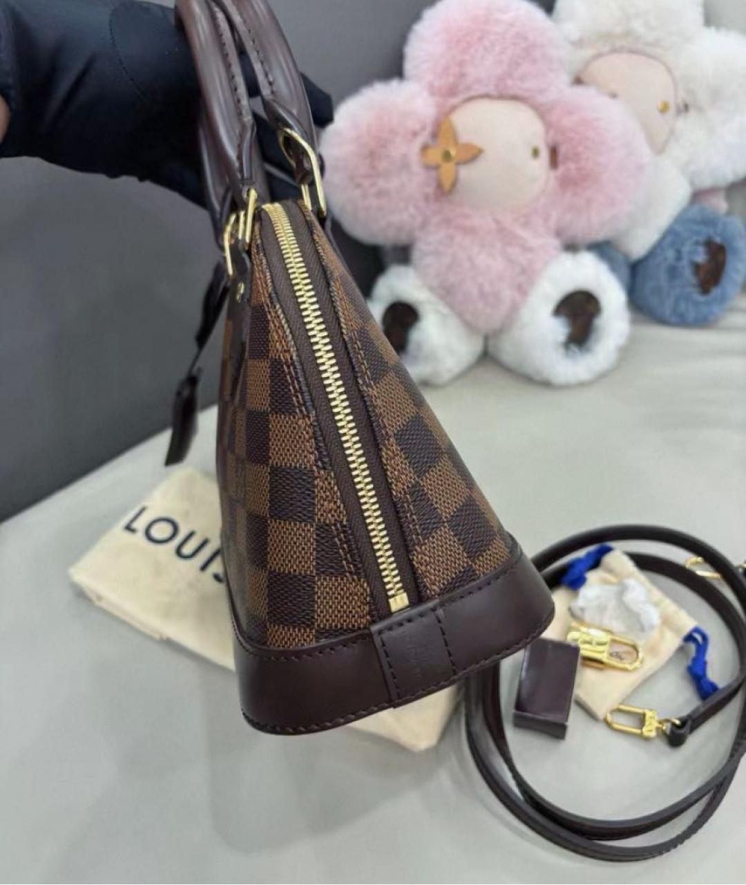 LOUIS VUITTON Коричневая канва сумка с короткими ручками, фото 2