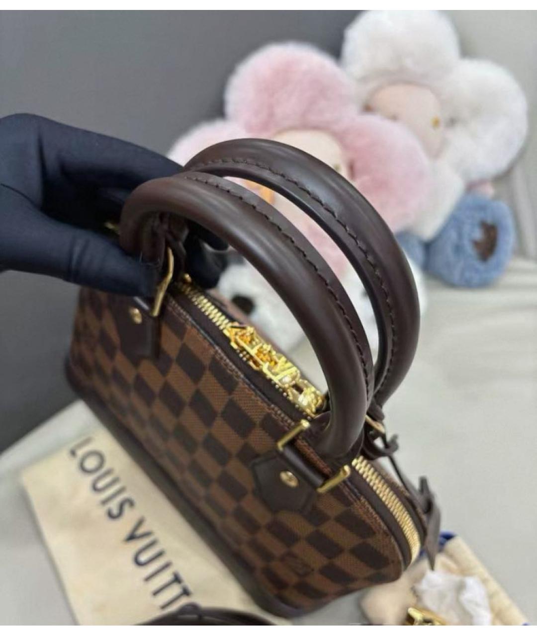 LOUIS VUITTON Коричневая канва сумка с короткими ручками, фото 7
