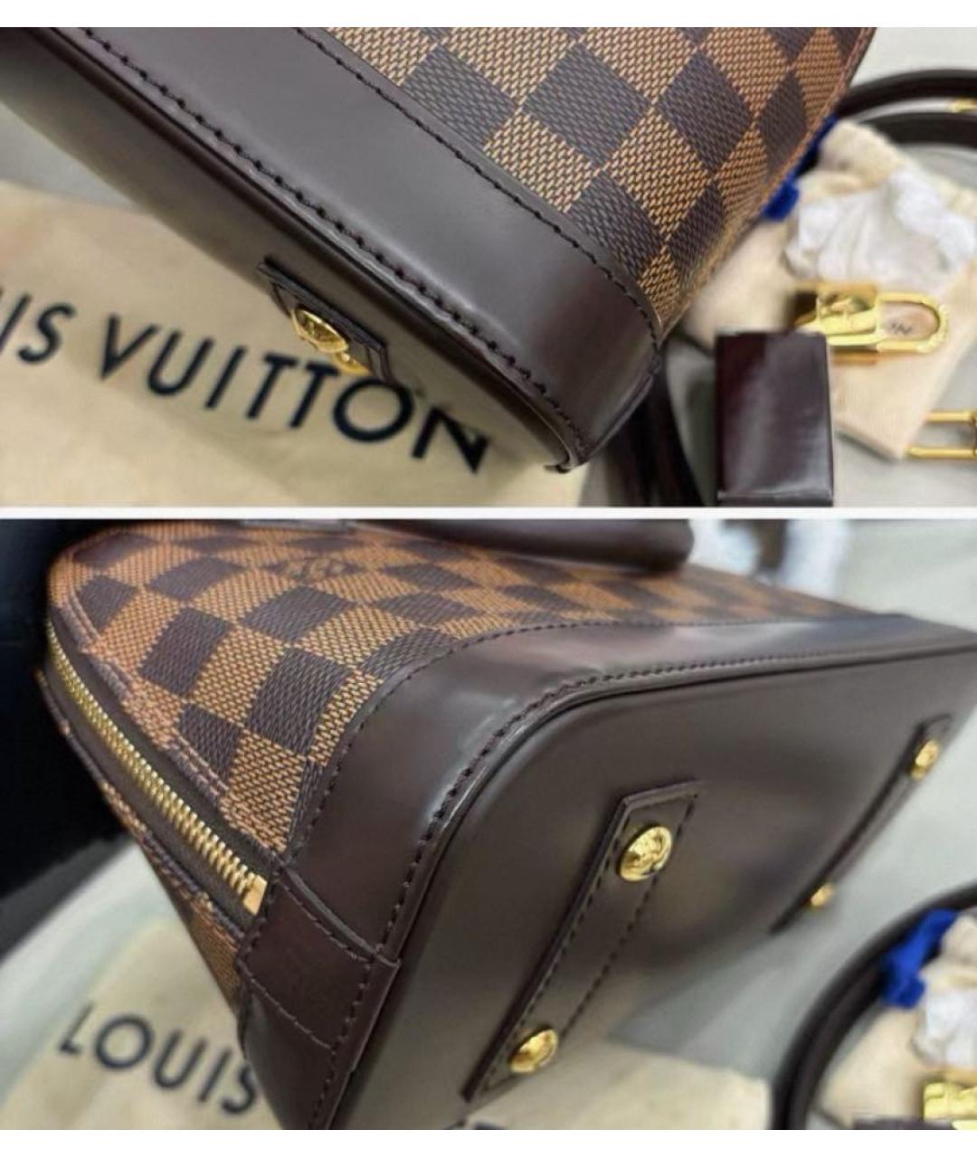 LOUIS VUITTON Коричневая канва сумка с короткими ручками, фото 5