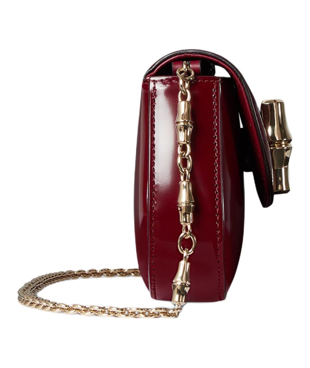 GUCCI Бордовая кожаная сумка через плечо, фото 3