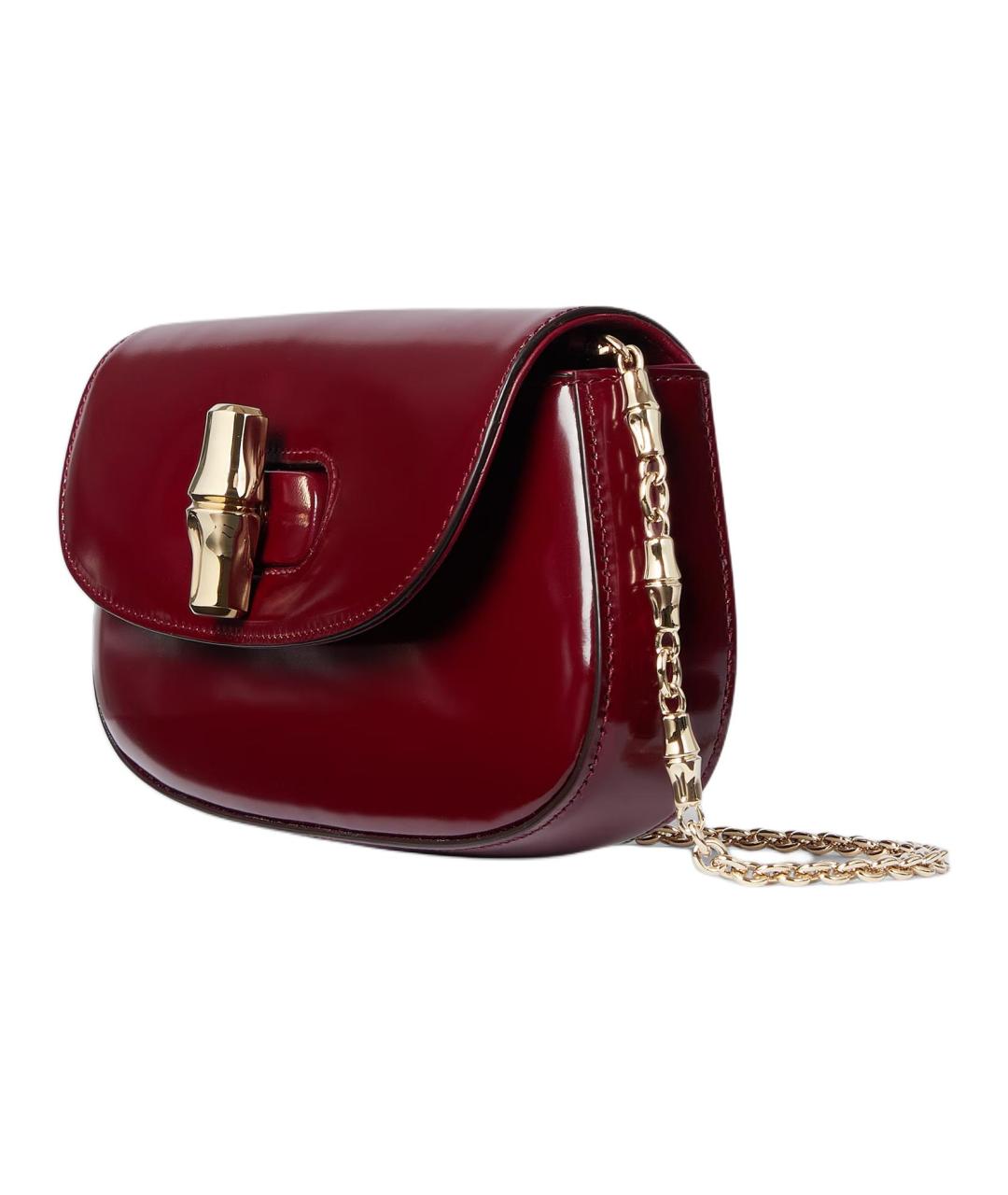 GUCCI Бордовая кожаная сумка через плечо, фото 2