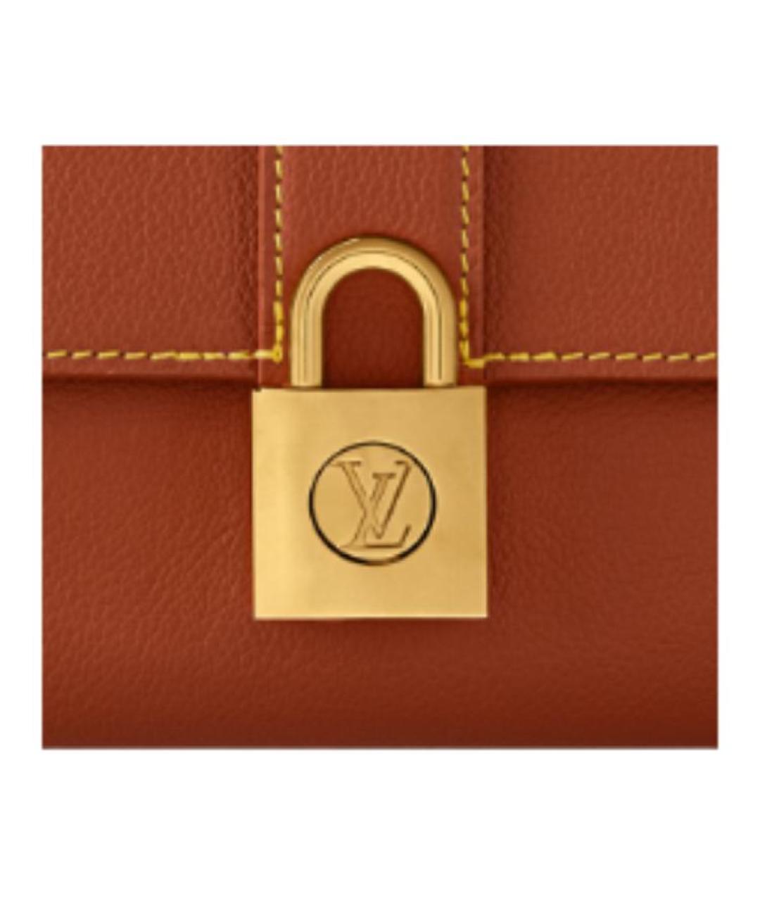 LOUIS VUITTON Коричневая кожаная сумка через плечо, фото 5