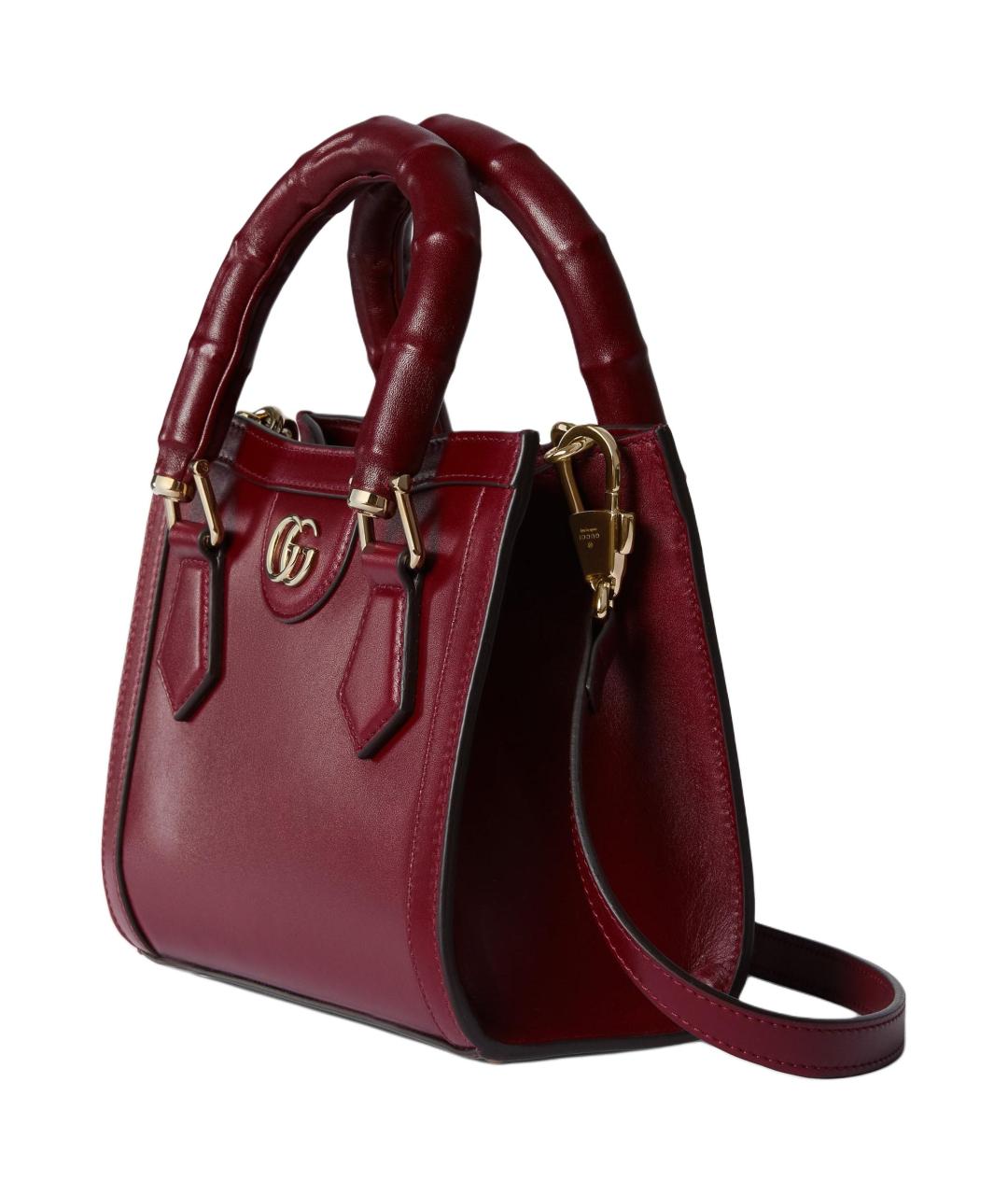 GUCCI Бордовая кожаная сумка через плечо, фото 2
