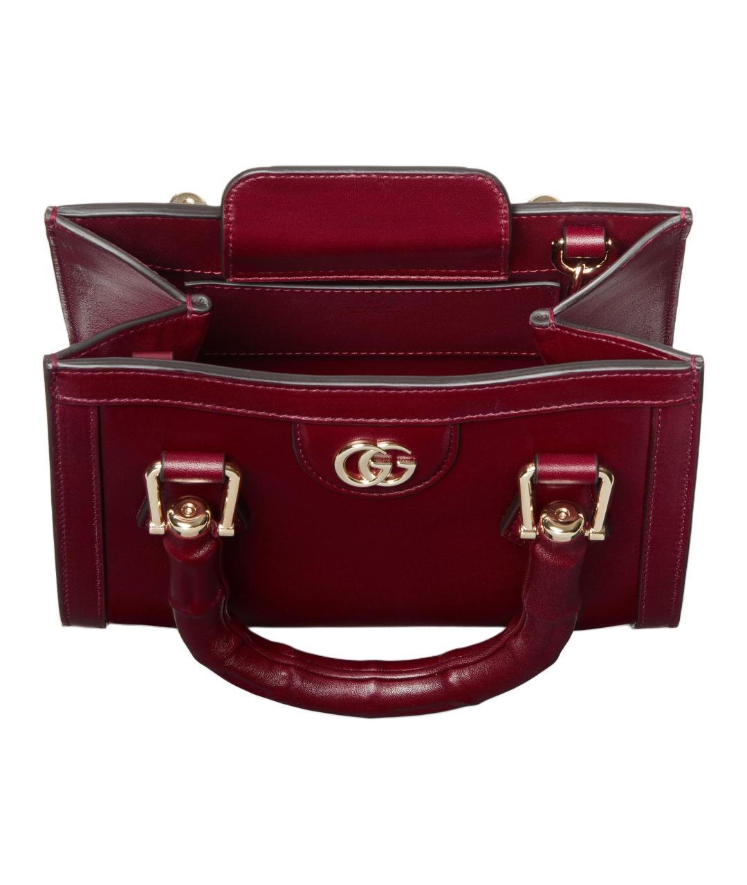 GUCCI Бордовая кожаная сумка через плечо, фото 5