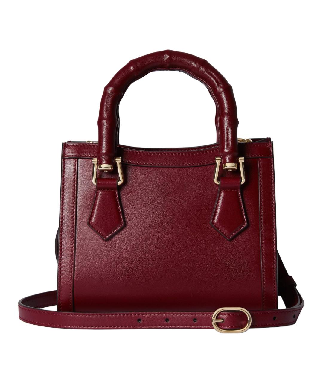 GUCCI Бордовая кожаная сумка через плечо, фото 4