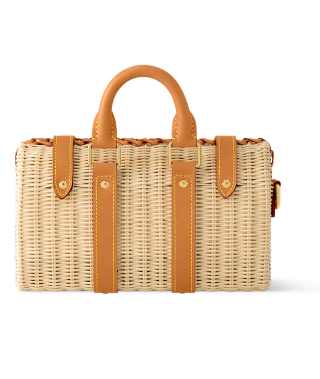 LOUIS VUITTON Бежевая плетеная сумка через плечо, фото 3