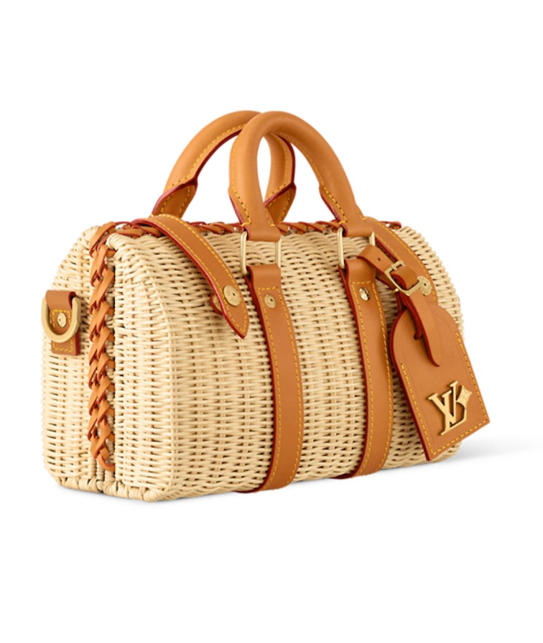 LOUIS VUITTON Бежевая плетеная сумка через плечо, фото 2