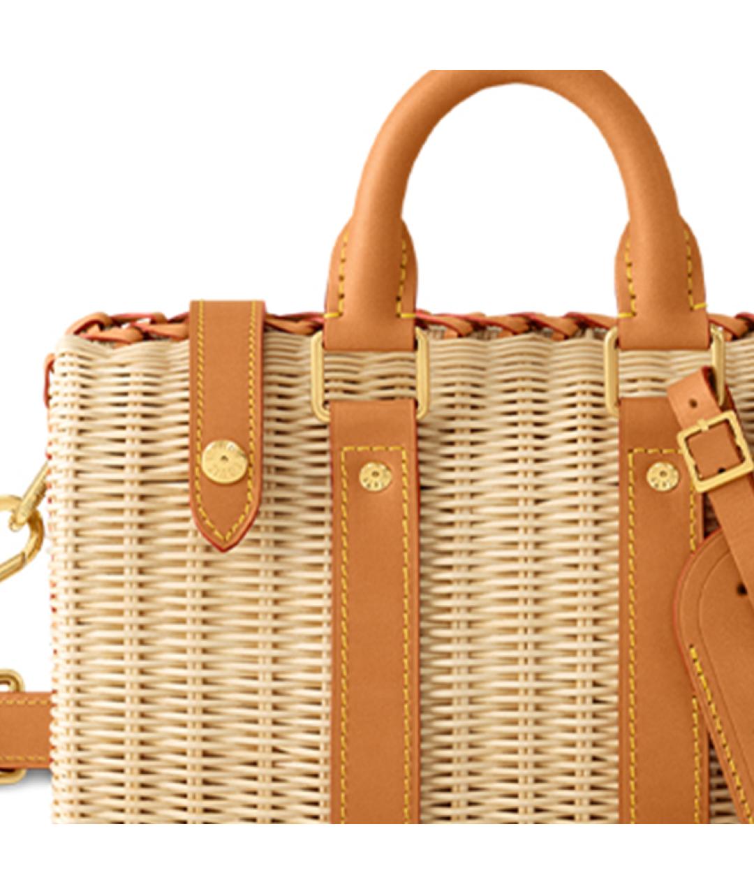 LOUIS VUITTON Бежевая плетеная сумка через плечо, фото 5