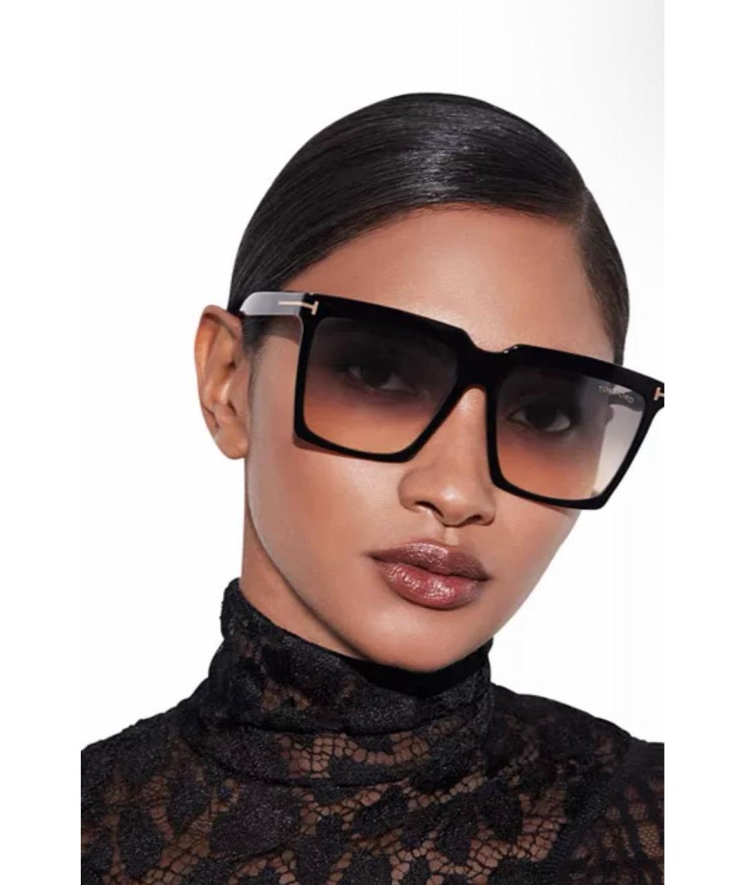 TOM FORD Черные пластиковые солнцезащитные очки, фото 6