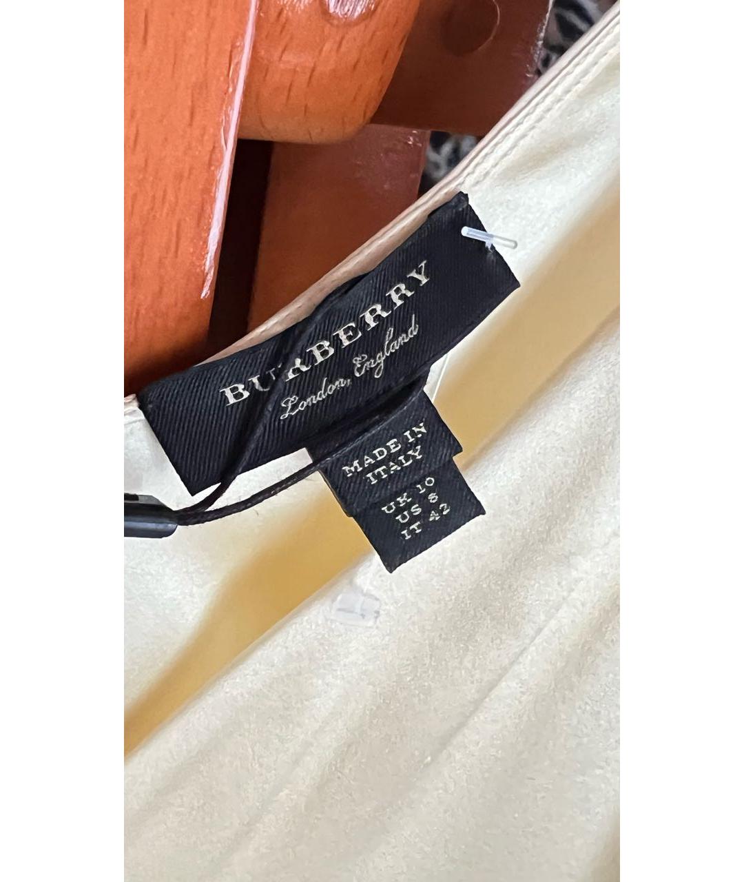 BURBERRY Желтое шелковое коктейльное платье, фото 5