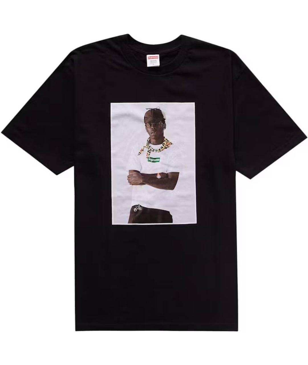 SUPREME Черная футболка, фото 1