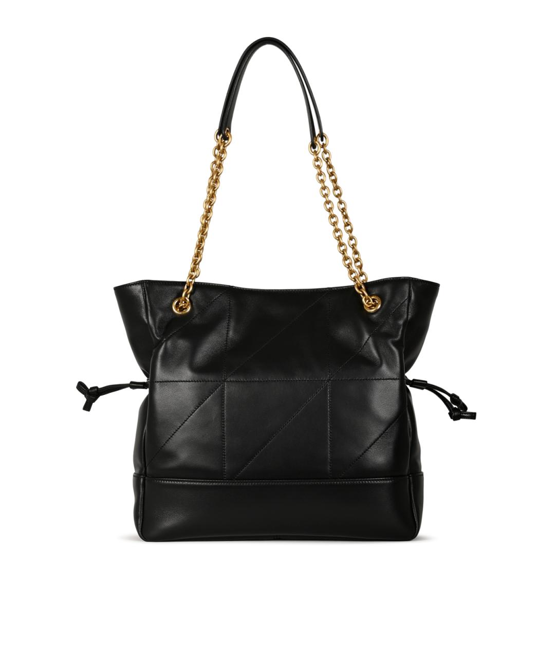 SAINT LAURENT Черная кожаная сумка тоут, фото 5