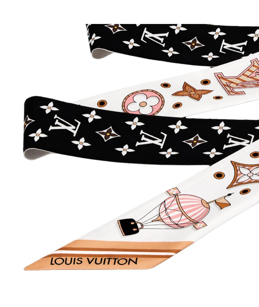 LOUIS VUITTON Белый шелковый шарф, фото 2