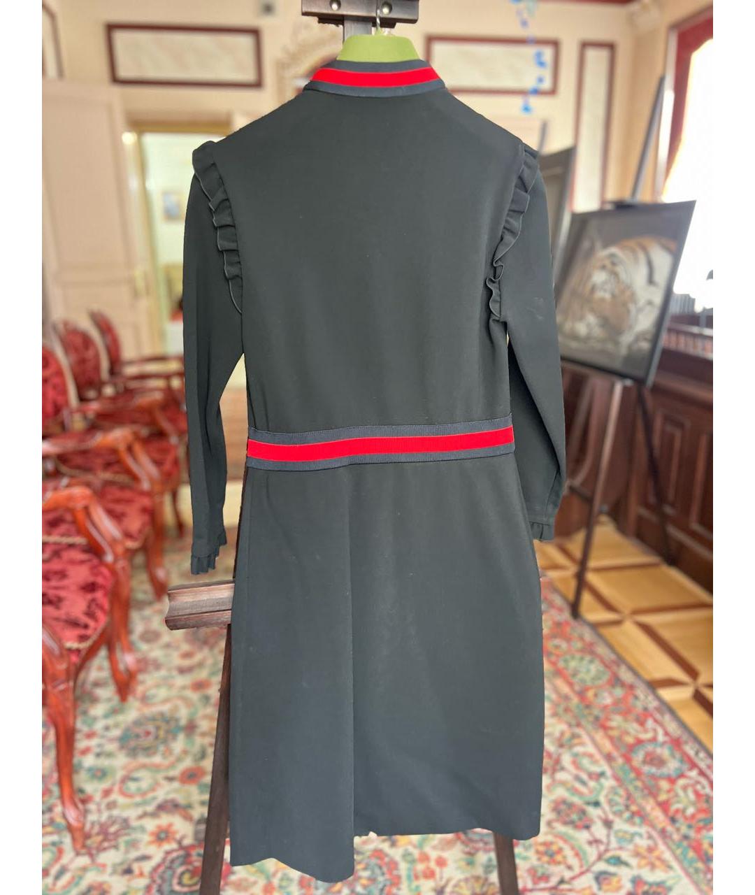 GUCCI Черное вискозное коктейльное платье, фото 4