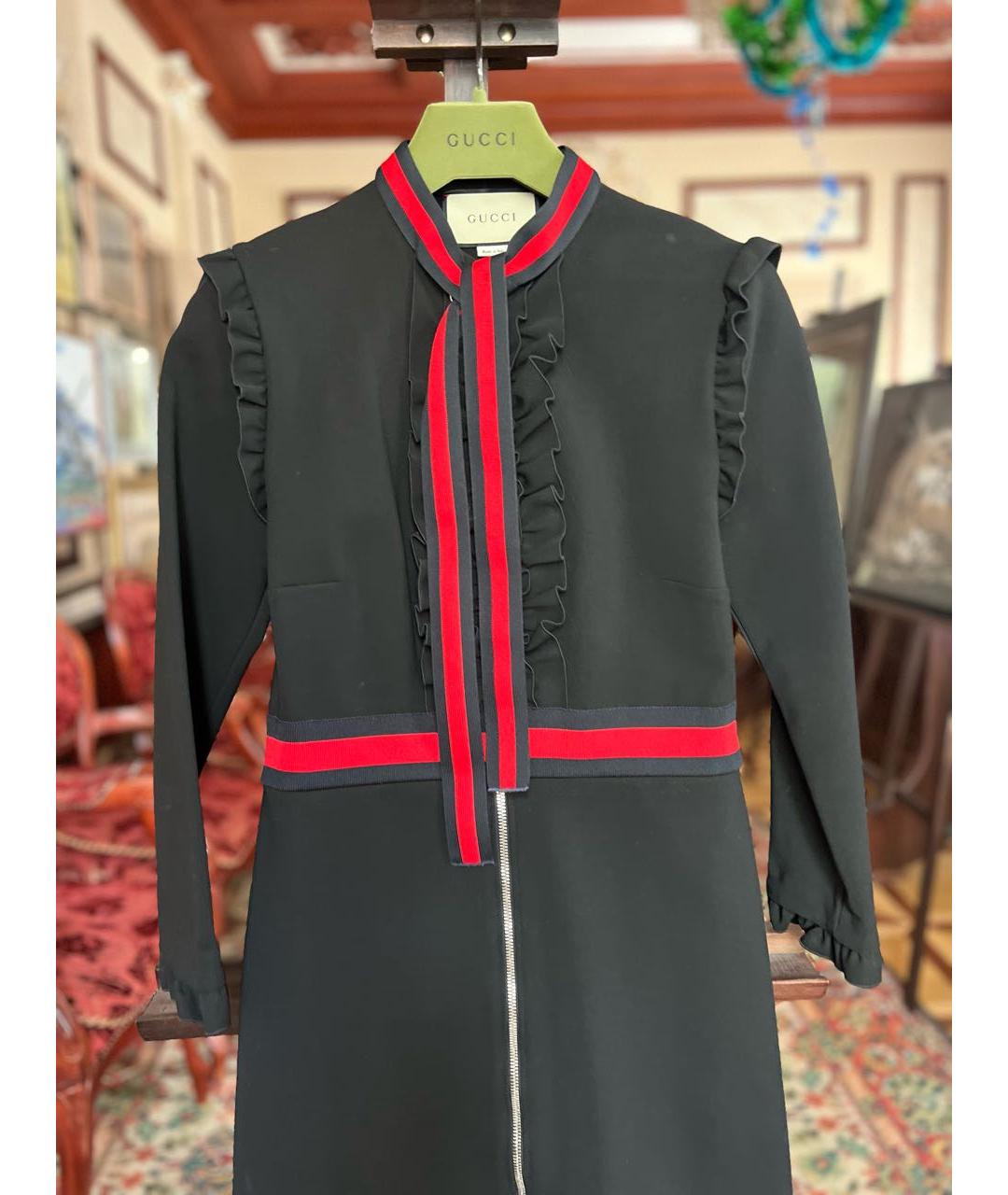 GUCCI Черное вискозное коктейльное платье, фото 2