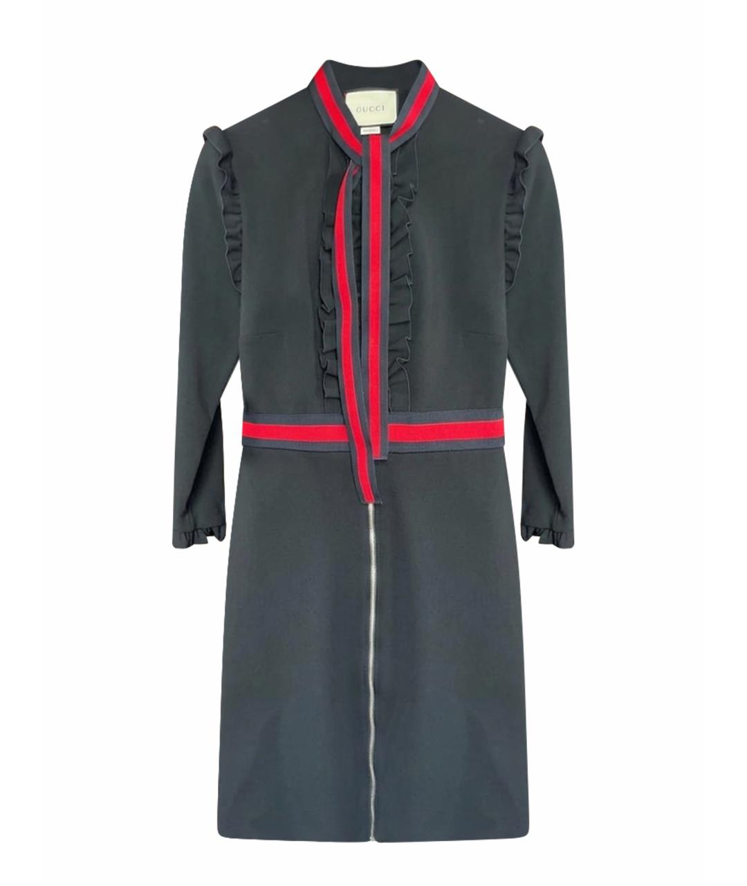 GUCCI Черное вискозное коктейльное платье, фото 1