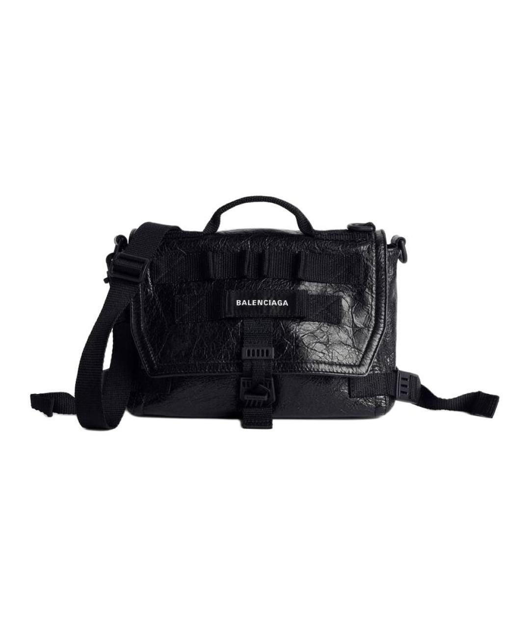 BALENCIAGA Черная кожаная сумка на плечо, фото 1