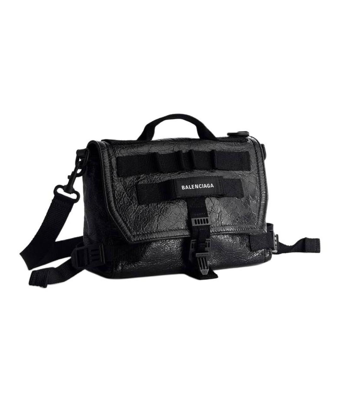 BALENCIAGA Черная кожаная сумка на плечо, фото 3