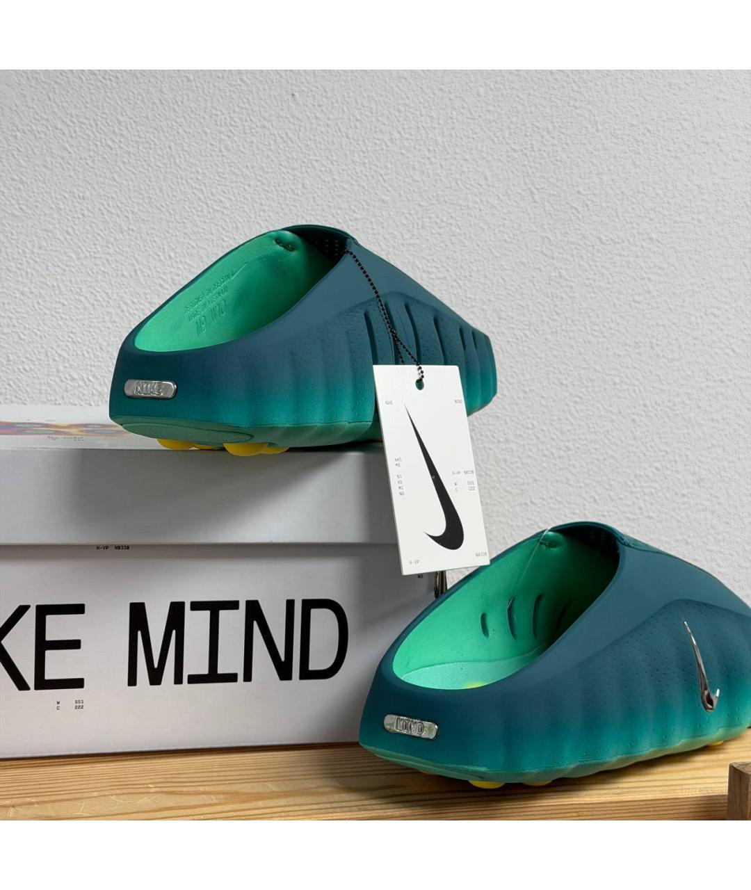 NIKE Зеленые шлепанцы, фото 4