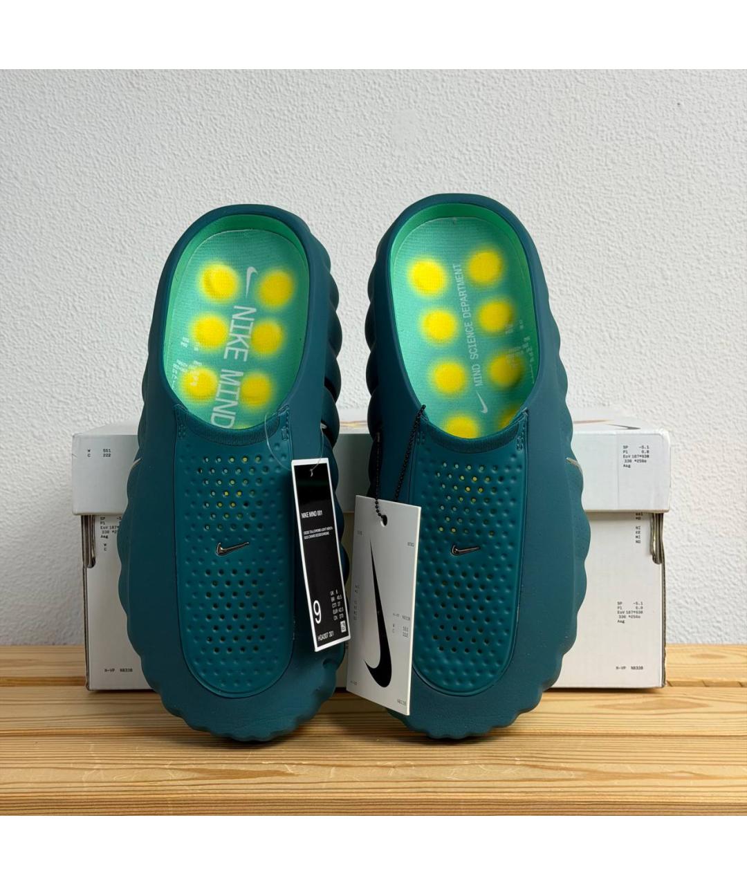 NIKE Зеленые шлепанцы, фото 3