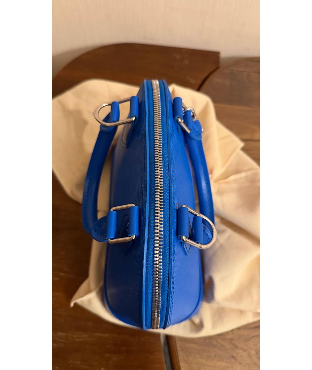 LOUIS VUITTON Синяя кожаная сумка с короткими ручками, фото 4