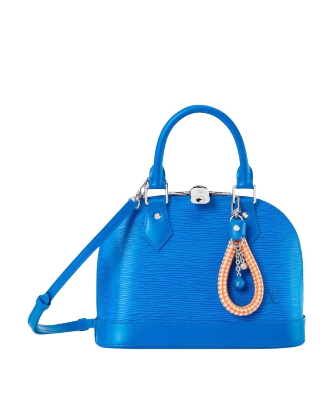 LOUIS VUITTON Синяя кожаная сумка с короткими ручками, фото 1