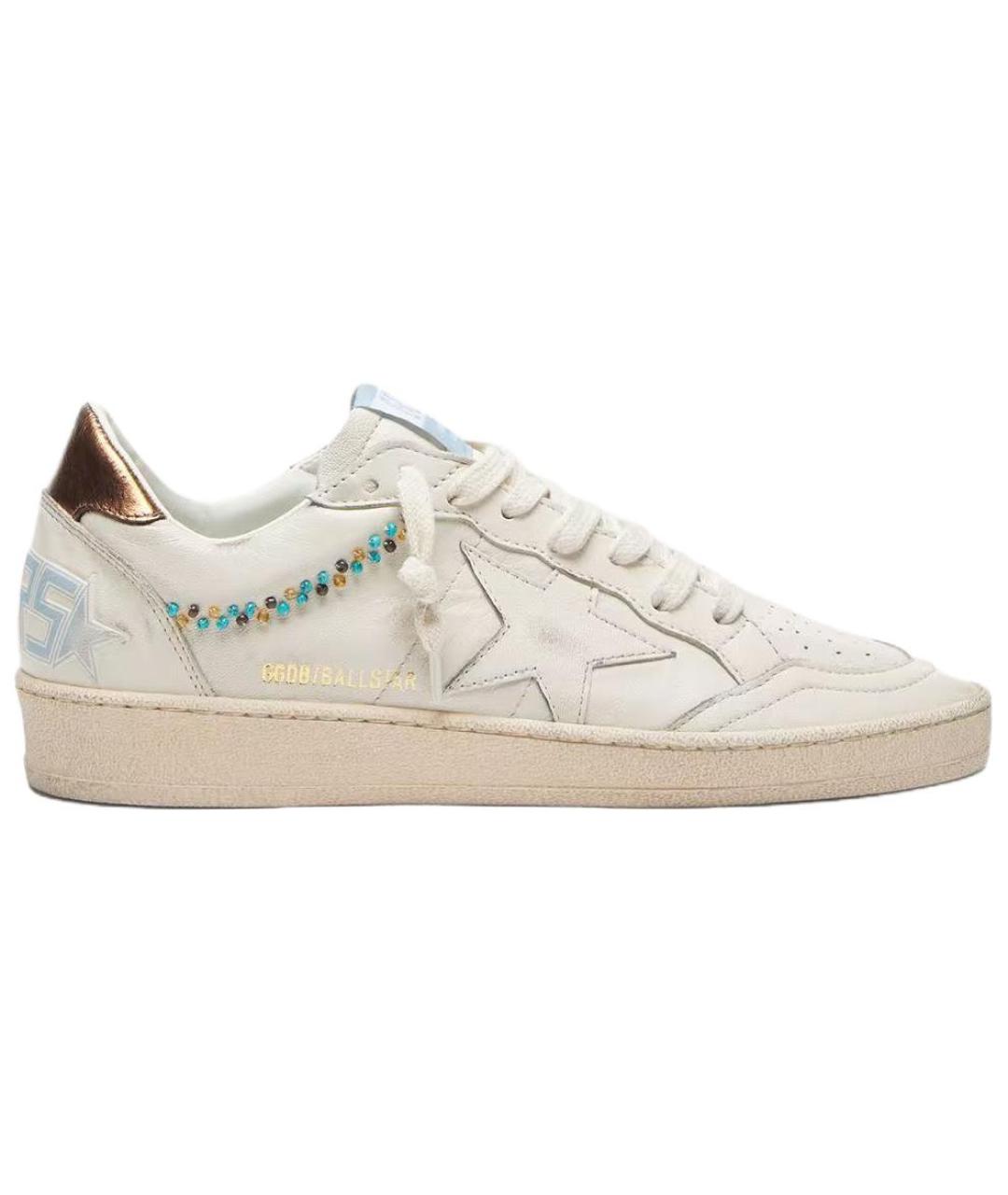 GOLDEN GOOSE Бежевые кожаные кроссовки, фото 1