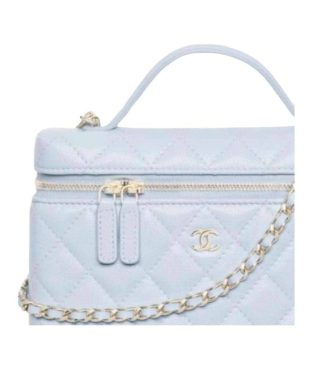 CHANEL Голубая кожаная сумка через плечо, фото 3