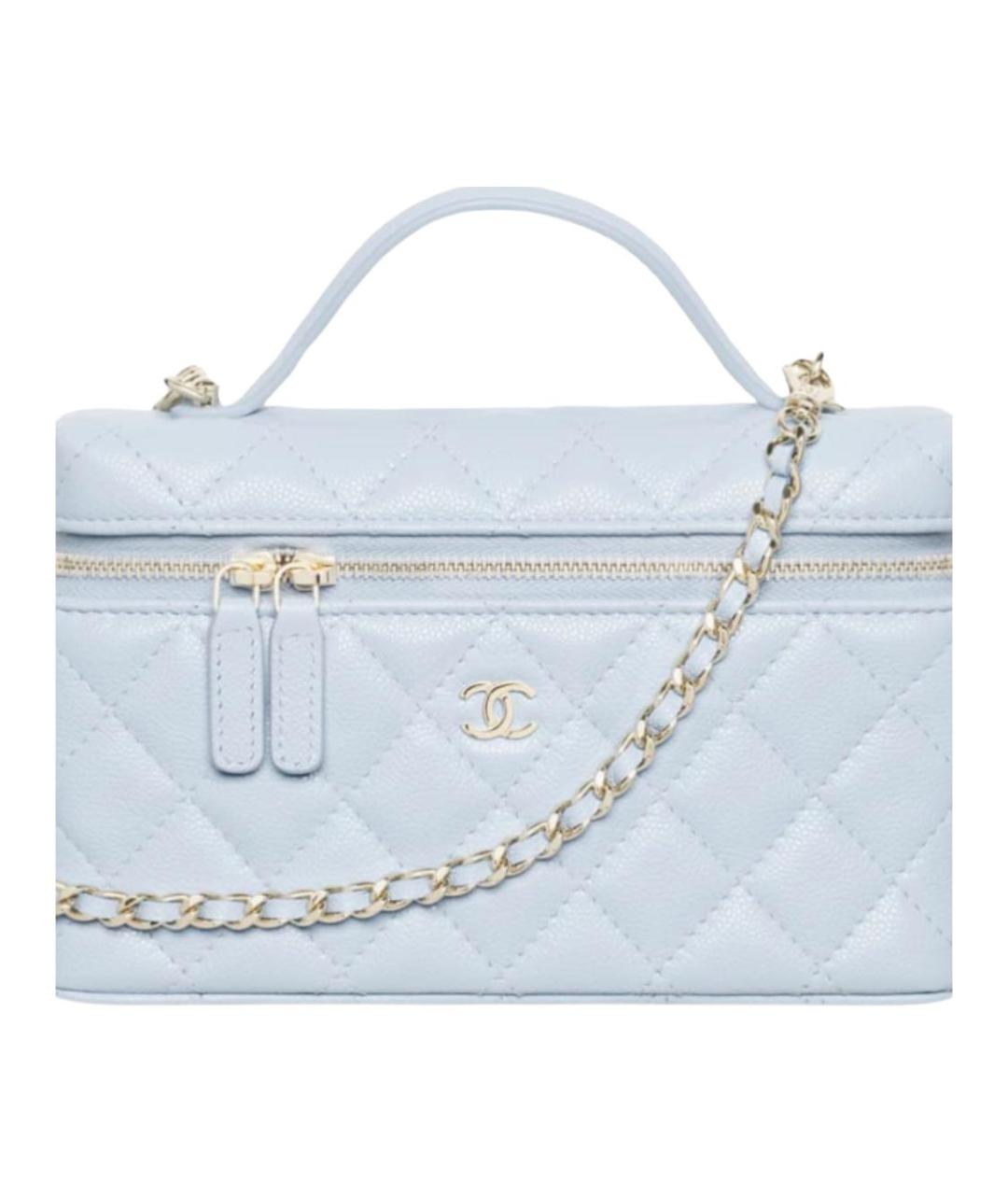 CHANEL Голубая кожаная сумка через плечо, фото 2