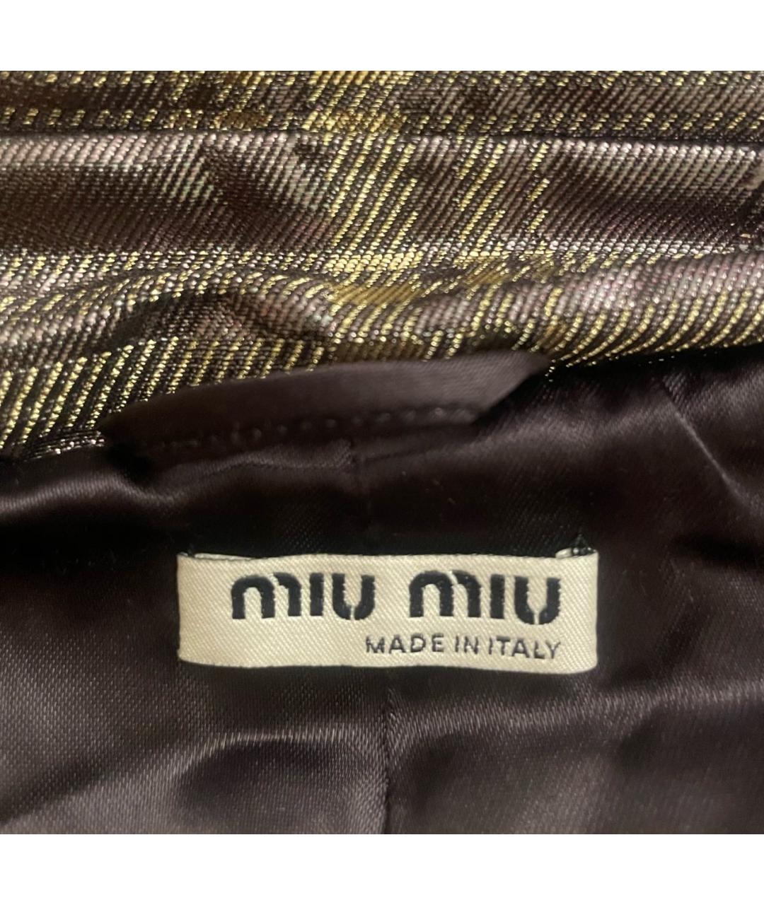 MIU MIU Коричневый полиэстеровый тренч/плащ, фото 3