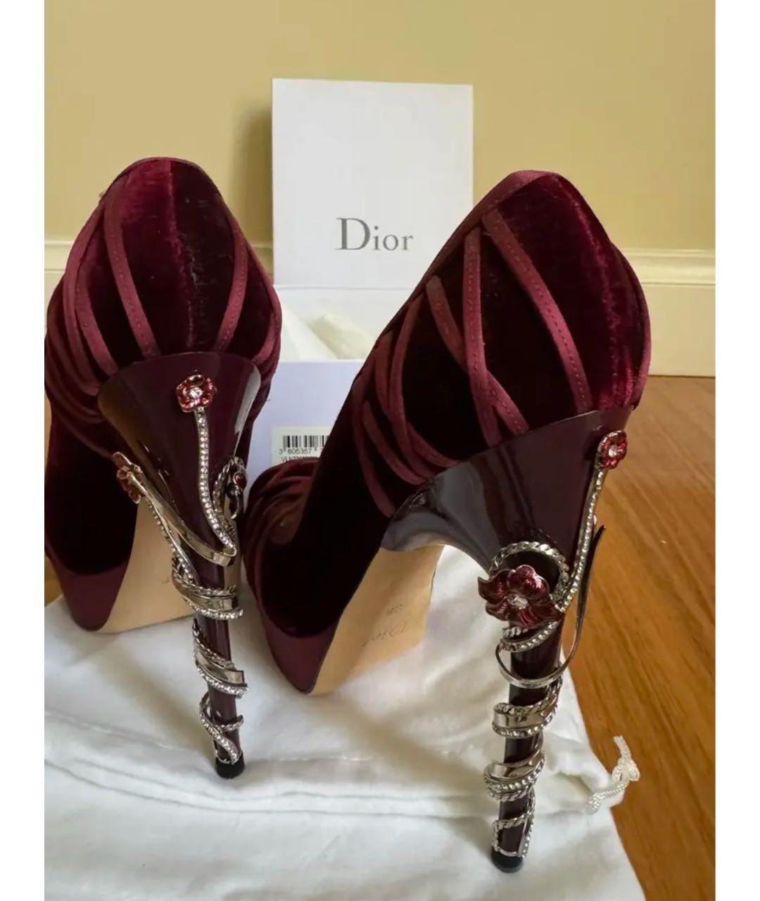 CHRISTIAN DIOR Бордовые туфли, фото 2