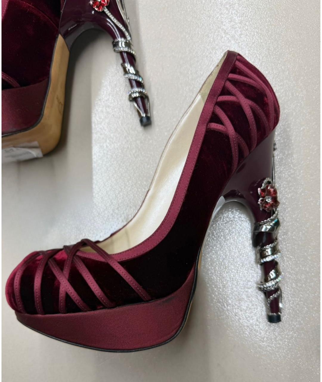 CHRISTIAN DIOR Бордовые туфли, фото 5