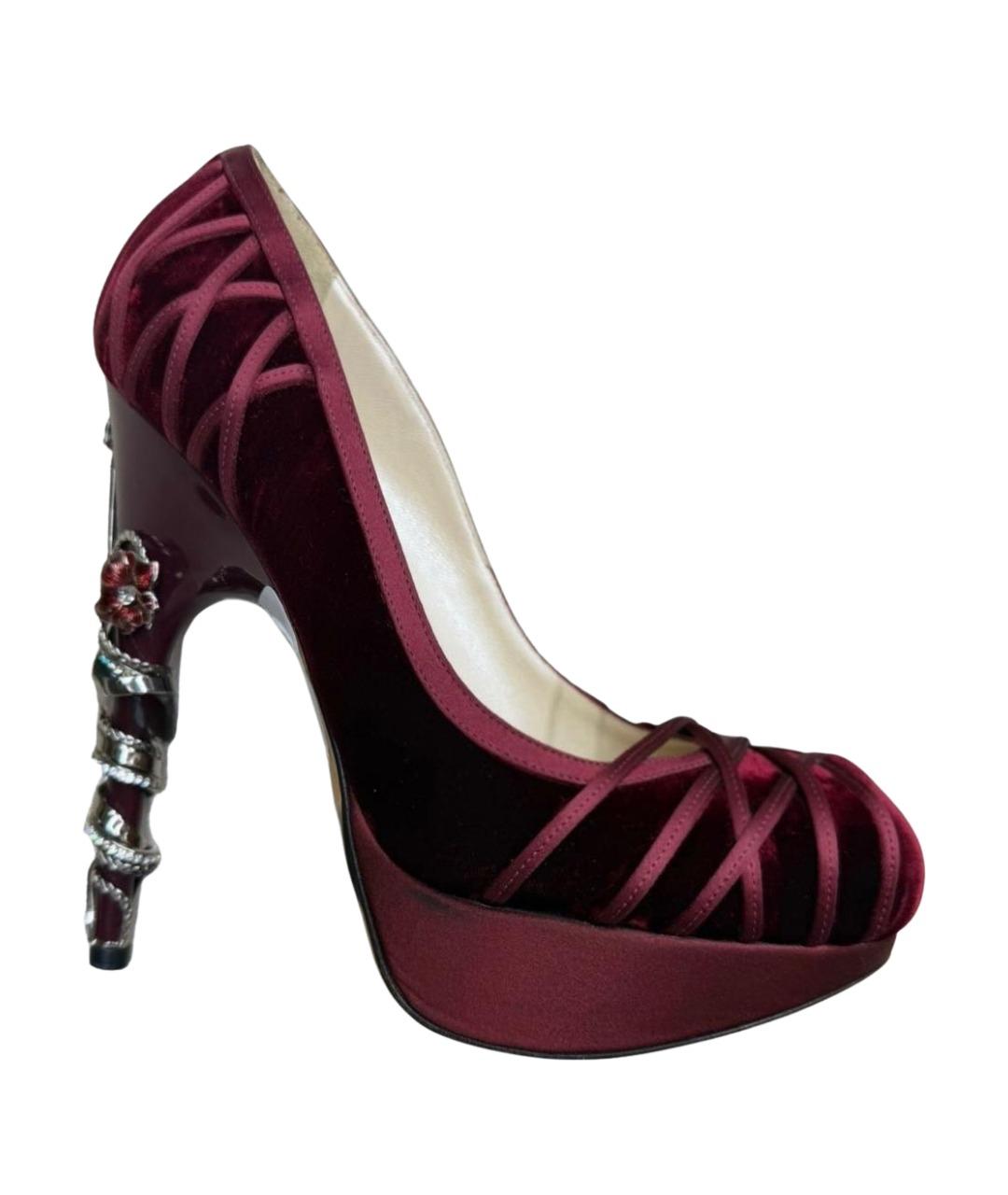 CHRISTIAN DIOR Бордовые туфли, фото 1