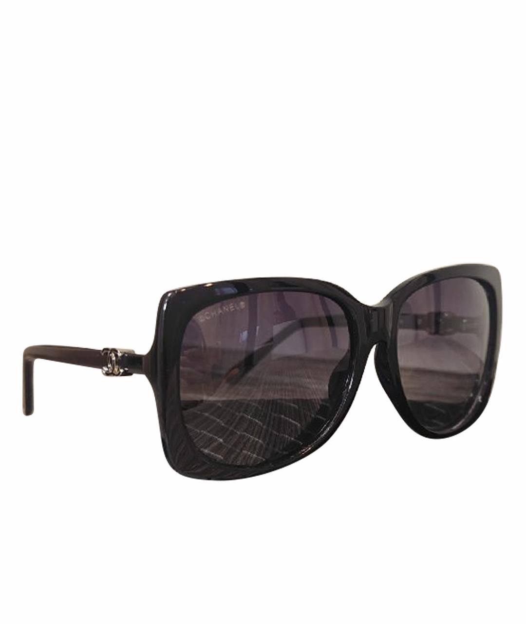 CHANEL Черные пластиковые солнцезащитные очки, фото 1