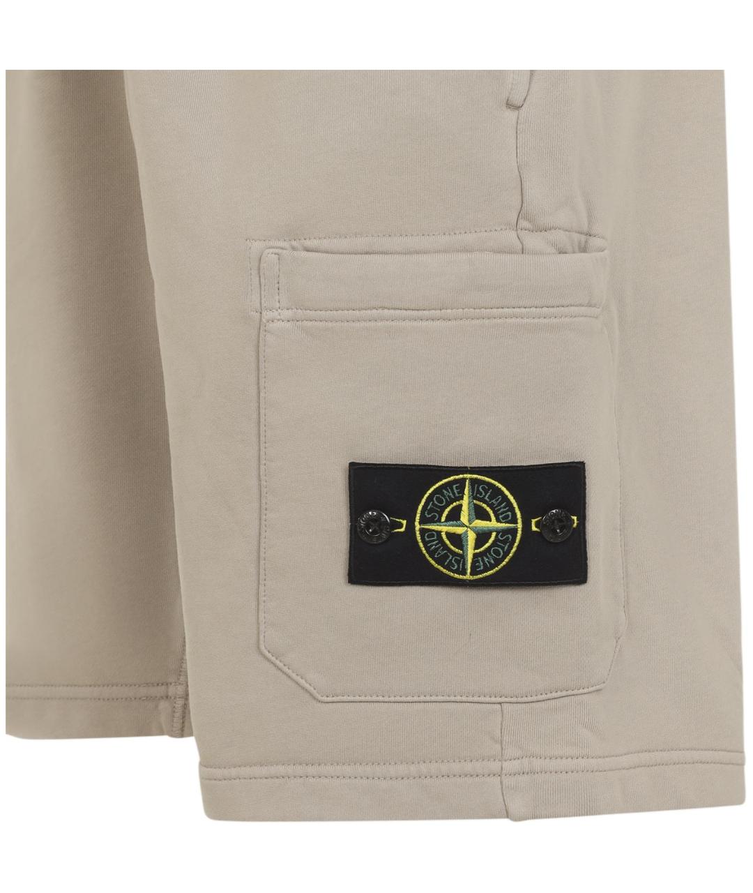 STONE ISLAND Бежевые шорты, фото 3