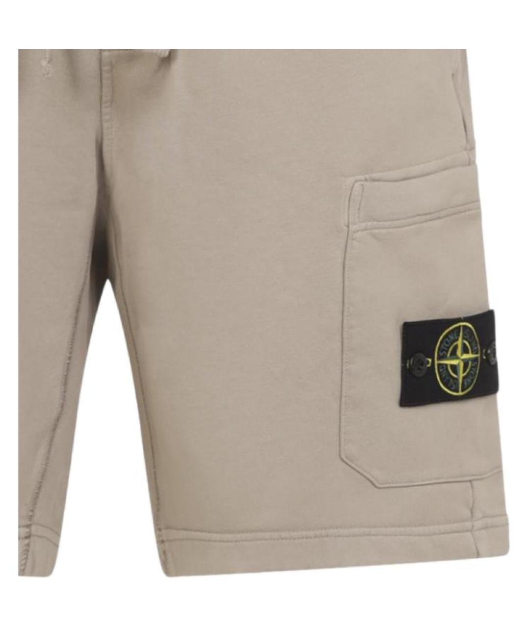STONE ISLAND Бежевые шорты, фото 5