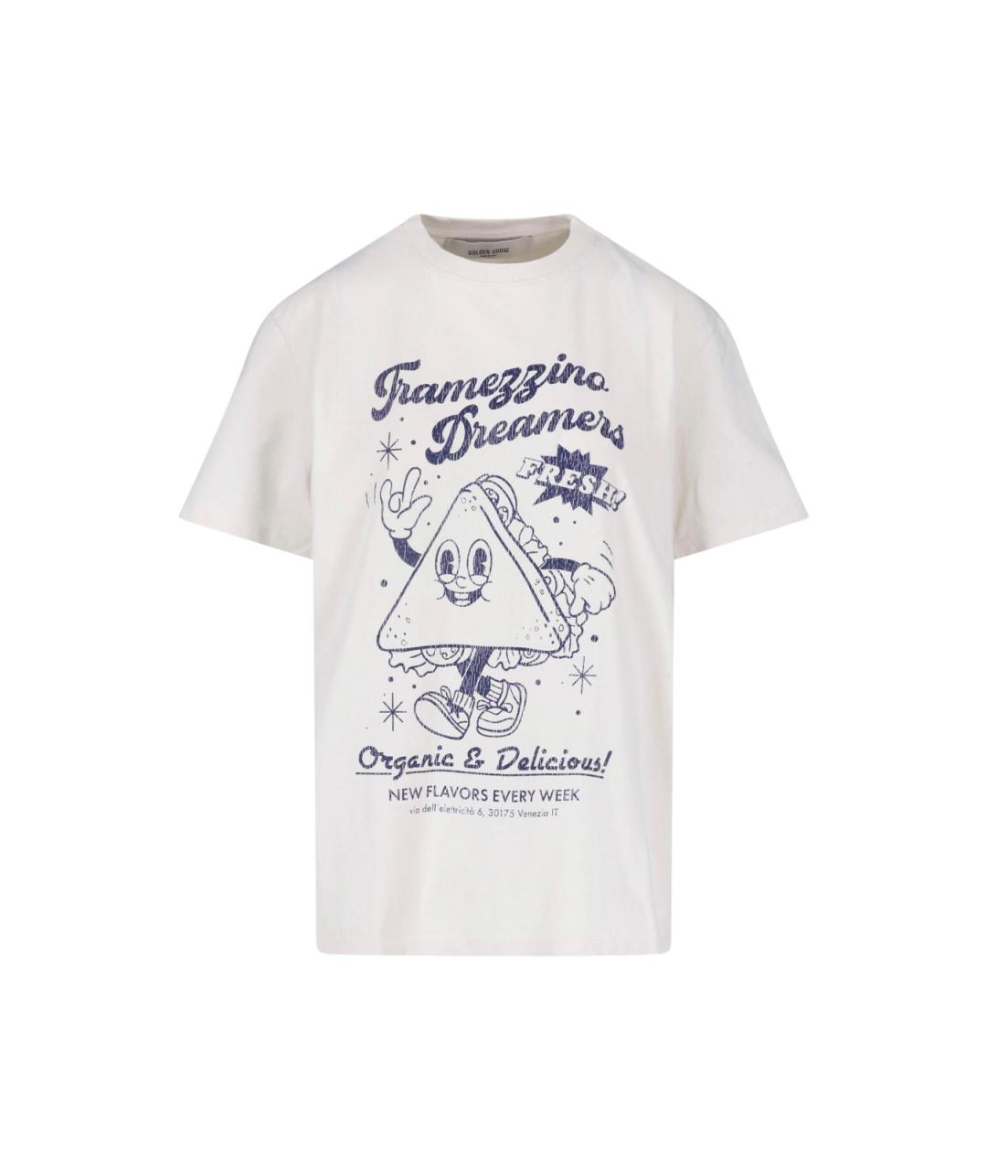 GOLDEN GOOSE Белая хлопковая футболка, фото 1