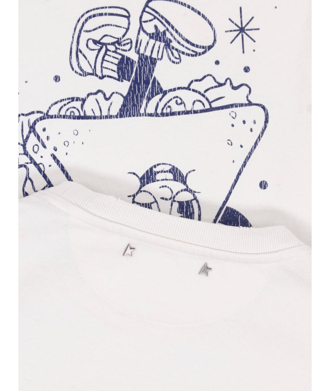 GOLDEN GOOSE Белая хлопковая футболка, фото 3