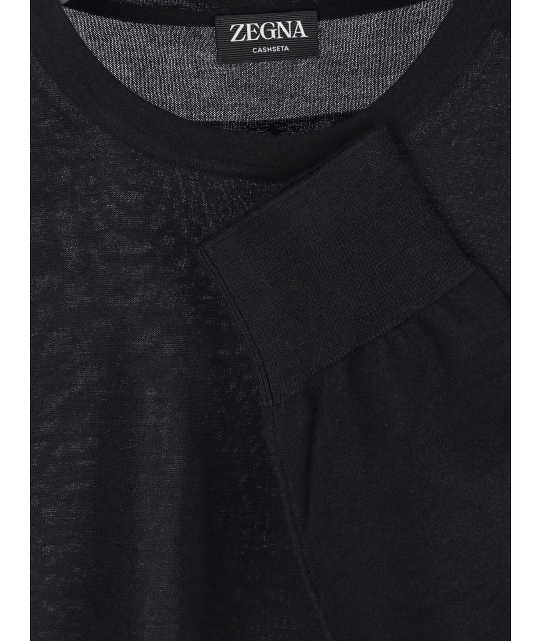ZEGNA Черный кашемировый джемпер / свитер, фото 3